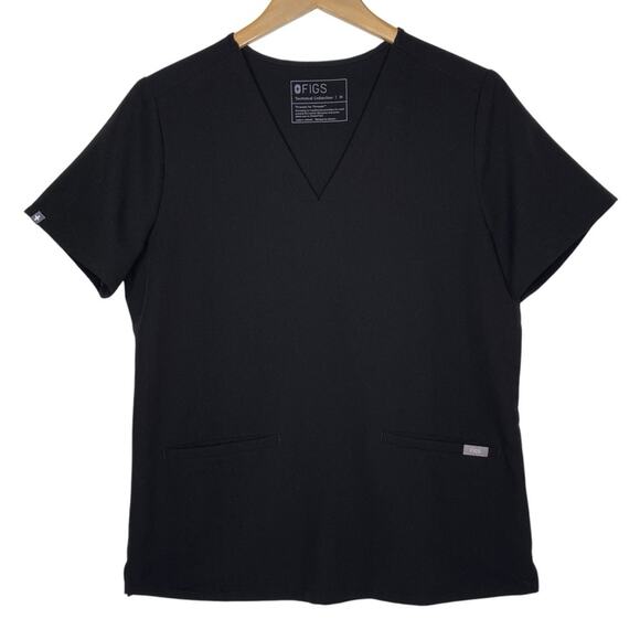 FIGS Black Casma Three-Pocket Scrub Top size Medium - Picture 2 of 10